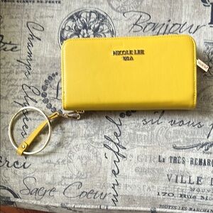 Nicole Lee large USA Yellow Zip Wallet Wristlet